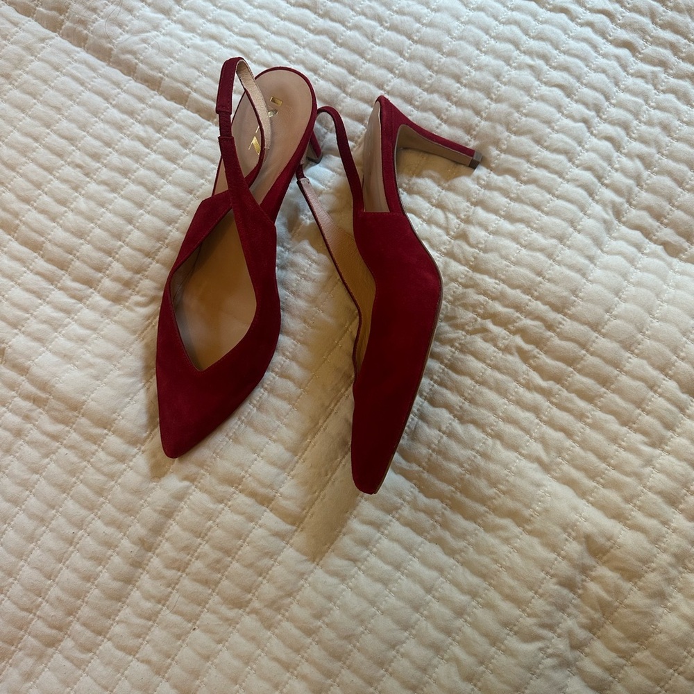 Inez Red Slingback Heels - Picture 2 of 4